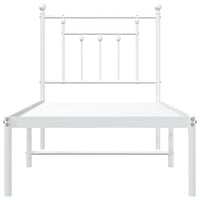 Thumbnail for Metallbett ohne Matratze mit Kopfteil Weiß 75x190 cm