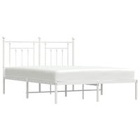 Thumbnail for Bettgestell mit Kopfteil Metall Weiß 140x200 cm