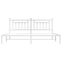 Thumbnail for Bettgestell mit Kopfteil Metall Weiß 193x203 cm
