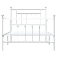 Thumbnail for Bettgestell mit Kopf- und Fußteil Metall Weiß 100x190 cm