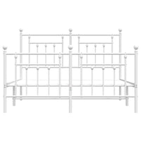Thumbnail for Bettgestell mit Kopf- und Fußteil Metall Weiß 140x200 cm