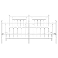 Thumbnail for Bettgestell mit Kopf- und Fußteil Metall Weiß 160x200 cm