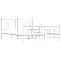 Thumbnail for Bettgestell mit Kopf- und Fußteil Metall Weiß 183x213 cm