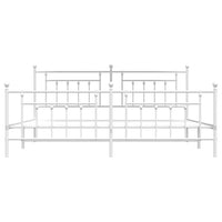 Thumbnail for Bettgestell mit Kopf- und Fußteil Metall Weiß 200x200 cm