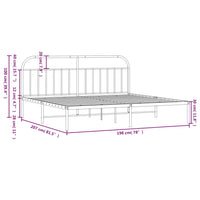 Thumbnail for Bettgestell mit Kopfteil Metall Schwarz 193x203 cm