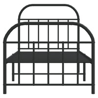 Thumbnail for Bettgestell mit Kopf- und Fußteil Metall Schwarz 80x200 cm
