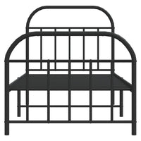 Thumbnail for Bettgestell mit Kopf- und Fußteil Metall Schwarz 90x190 cm