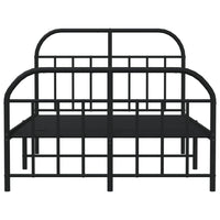 Thumbnail for Bettgestell mit Kopf- und Fußteil Metall Schwarz 120x200 cm