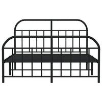Thumbnail for Bettgestell mit Kopf- und Fußteil Metall Schwarz 183x213 cm