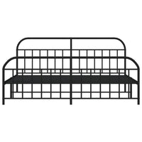 Thumbnail for Bettgestell mit Kopf- und Fußteil Metall Schwarz 193x203 cm