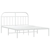 Thumbnail for Bettgestell mit Kopfteil Metall Weiß 140x190 cm