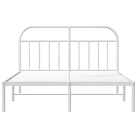 Thumbnail for Bettgestell mit Kopfteil Metall Weiß 140x200 cm