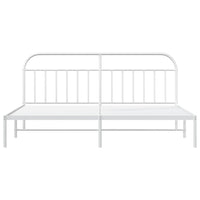 Thumbnail for Bettgestell mit Kopfteil Metall Weiß 193x203 cm