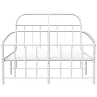 Thumbnail for Bettgestell mit Kopf- und Fußteil Metall Weiß 120x200 cm