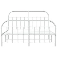 Thumbnail for Bettgestell mit Kopf- und Fußteil Metall Weiß 160x200 cm