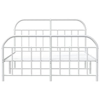 Thumbnail for Bettgestell mit Kopf- und Fußteil Metall Weiß 183x213 cm