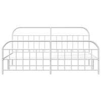 Thumbnail for Bettgestell mit Kopf- und Fußteil Metall Weiß 200x200 cm