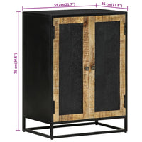 Thumbnail for Sideboard mit 2 Türen 55x35x75 cm Massivholz Mango & Eisen