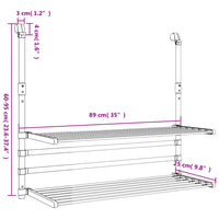 Thumbnail for Wäschetrockner für Balkon 89x25x(60-95) cm Aluminium