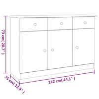 Thumbnail for Sideboard ALTA Weiß 112x35x73 cm Massivholz Kiefer
