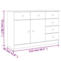 Thumbnail for Sideboard ALTA Weiß 112x35x73 cm Massivholz Kiefer