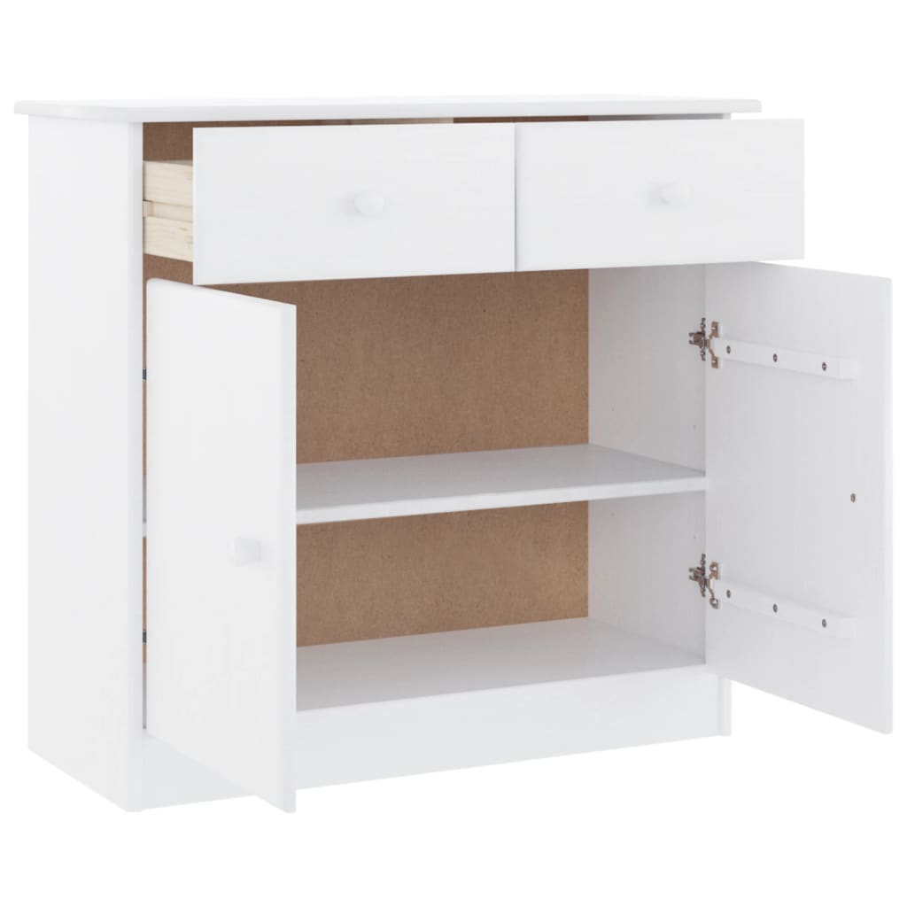 Sideboard ALTA Weiß 77x35x73 cm Massivholz Kiefer