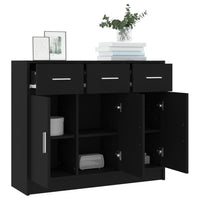 Thumbnail for Sideboard Schwarz 91x28x75 cm Holzwerkstoff
