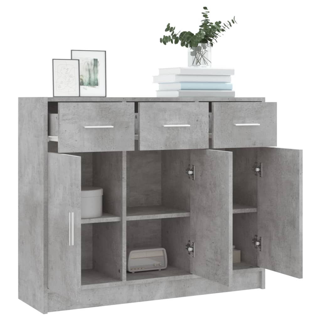 Sideboard Betongrau 91x28x75 cm Holzwerkstoff