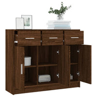 Thumbnail for Sideboard Braun Eichen-Optik 91x28x75 cm Holzwerkstoff