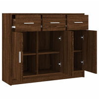 Thumbnail for Sideboard Braun Eichen-Optik 91x28x75 cm Holzwerkstoff