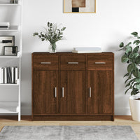 Thumbnail for Sideboard Braun Eichen-Optik 91x28x75 cm Holzwerkstoff