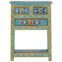Thumbnail for Sideboard Türkis 55x30x76 cm Massivholz Mango