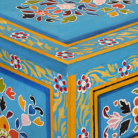 Thumbnail for Sideboard Türkis 55x30x76 cm Massivholz Mango
