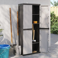 Thumbnail for Gartenschrank Grau und Schwarz 65x37x165 cm PP