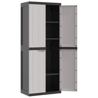 Thumbnail for Gartenschrank Grau und Schwarz 65x37x165 cm PP