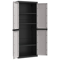 Thumbnail for Gartenschrank Grau und Schwarz 65x37x165 cm PP