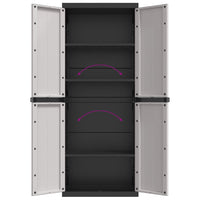 Thumbnail for Gartenschrank Grau und Schwarz 65x37x165 cm PP