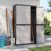 Thumbnail for Gartenschrank Grau und Schwarz 97x37x165 cm PP