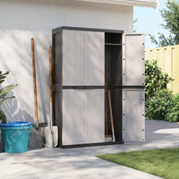 Thumbnail for Gartenschrank Grau und Schwarz 97x37x165 cm PP