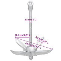 Thumbnail for Klappanker Silber 6 kg Feuerverzinktes Gusseisen