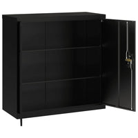 Thumbnail for Aktenschrank Schwarz 90x40x130 cm Stahl