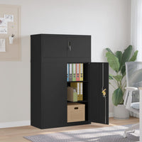 Thumbnail for Aktenschrank Schwarz 90x40x145 cm Stahl