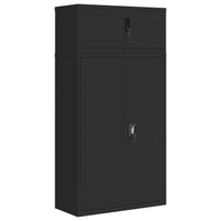 Thumbnail for Aktenschrank Schwarz 90x40x180 cm Stahl