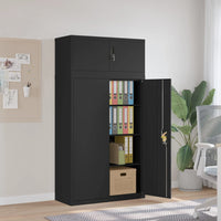 Thumbnail for Aktenschrank Schwarz 90x40x180 cm Stahl