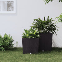 Thumbnail for Pflanzkübel mit herausnehmbaren Einsatz Braun 21/32 L PP-Rattan