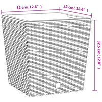 Thumbnail for Pflanzkübel mit herausnehmbaren Einsatz Weiß 21/32 L PP-Rattan