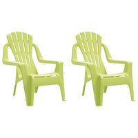 Thumbnail for Kinder-Gartenstühle 2 Stk. Grün 37x34x44 cm PP Holzoptik
