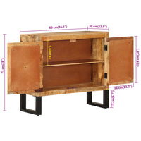 Thumbnail for Sideboard 80x30x71 cm Massives Raues Mangoholz und Metall