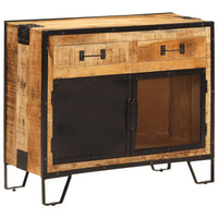 Thumbnail for Sideboard 80x31x66 cm Massives Raues Mangoholz und Metall