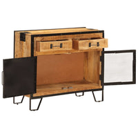 Thumbnail for Sideboard 80x31x66 cm Massives Raues Mangoholz und Metall